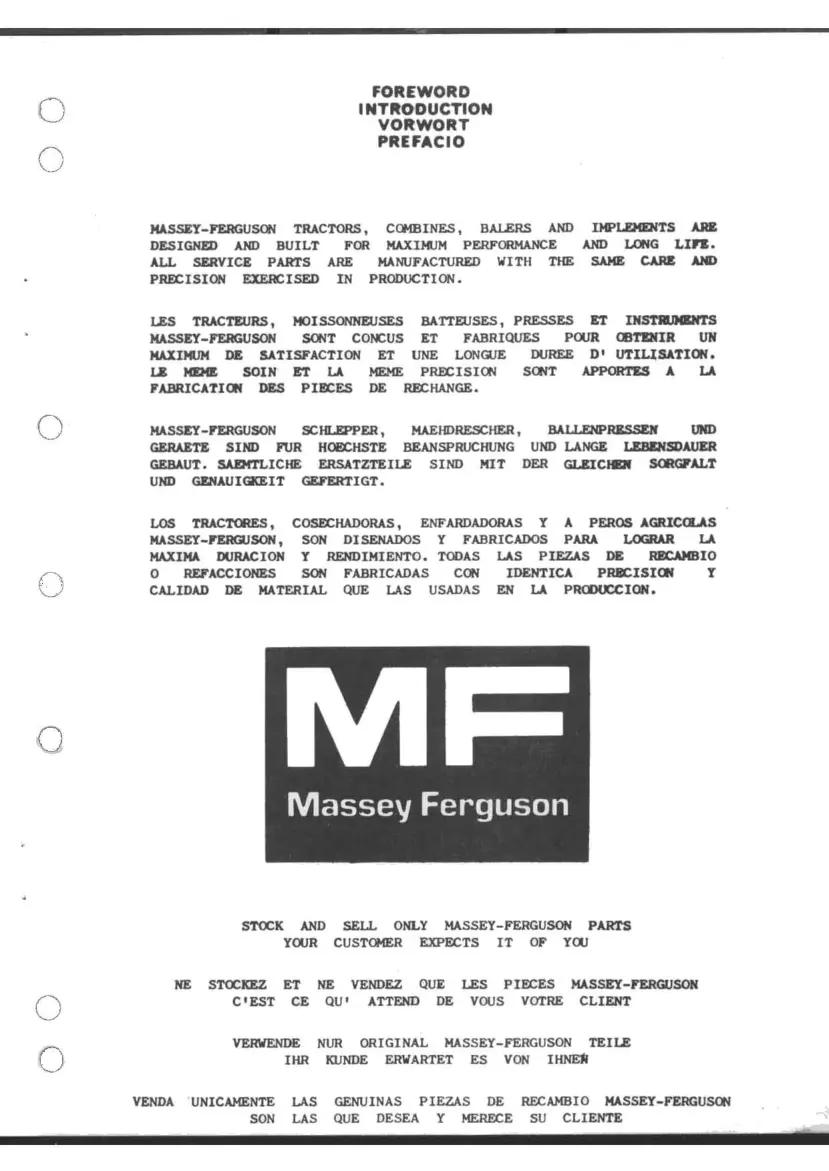 Massey Ferguson MF165 Tractor Parts Manual preview page 6