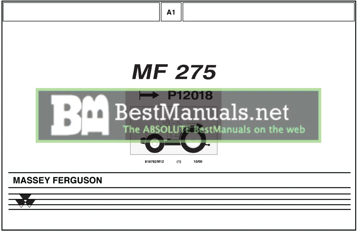 Massey Ferguson MF275 275 Tractor Parts Manual preview page 1