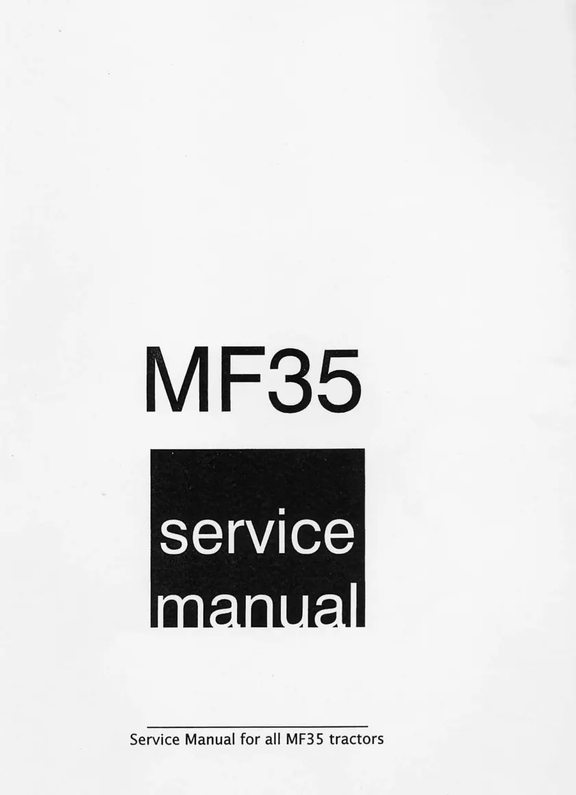 Massey Ferguson MF35 MF-35 Tractor Service & Repair Manual preview page 1