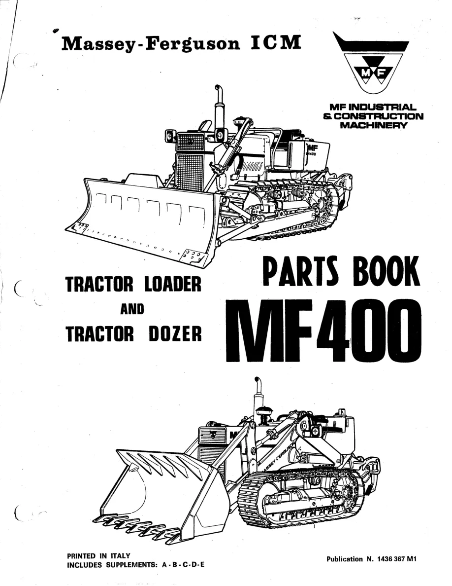 Massey Ferguson MF400 Tractor Loader-Dozer Parts Manual preview page 1