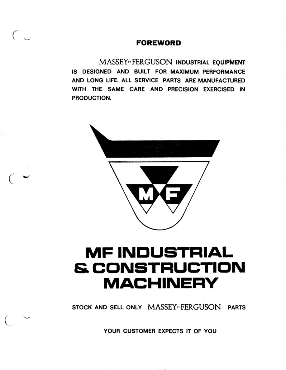 Massey Ferguson MF400 Tractor Loader-Dozer Parts Manual preview page 3