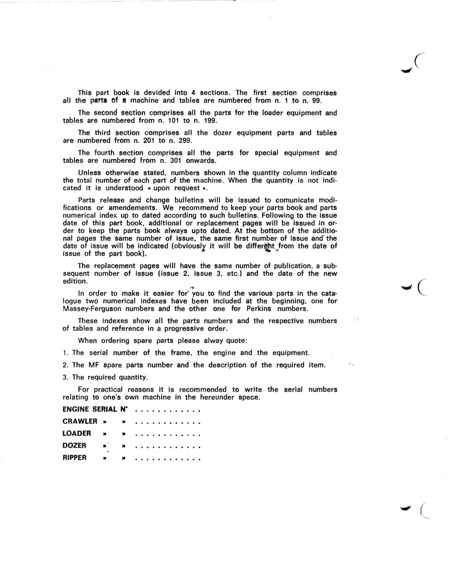 Massey Ferguson MF400 Tractor Loader-Dozer Parts Manual preview page 4