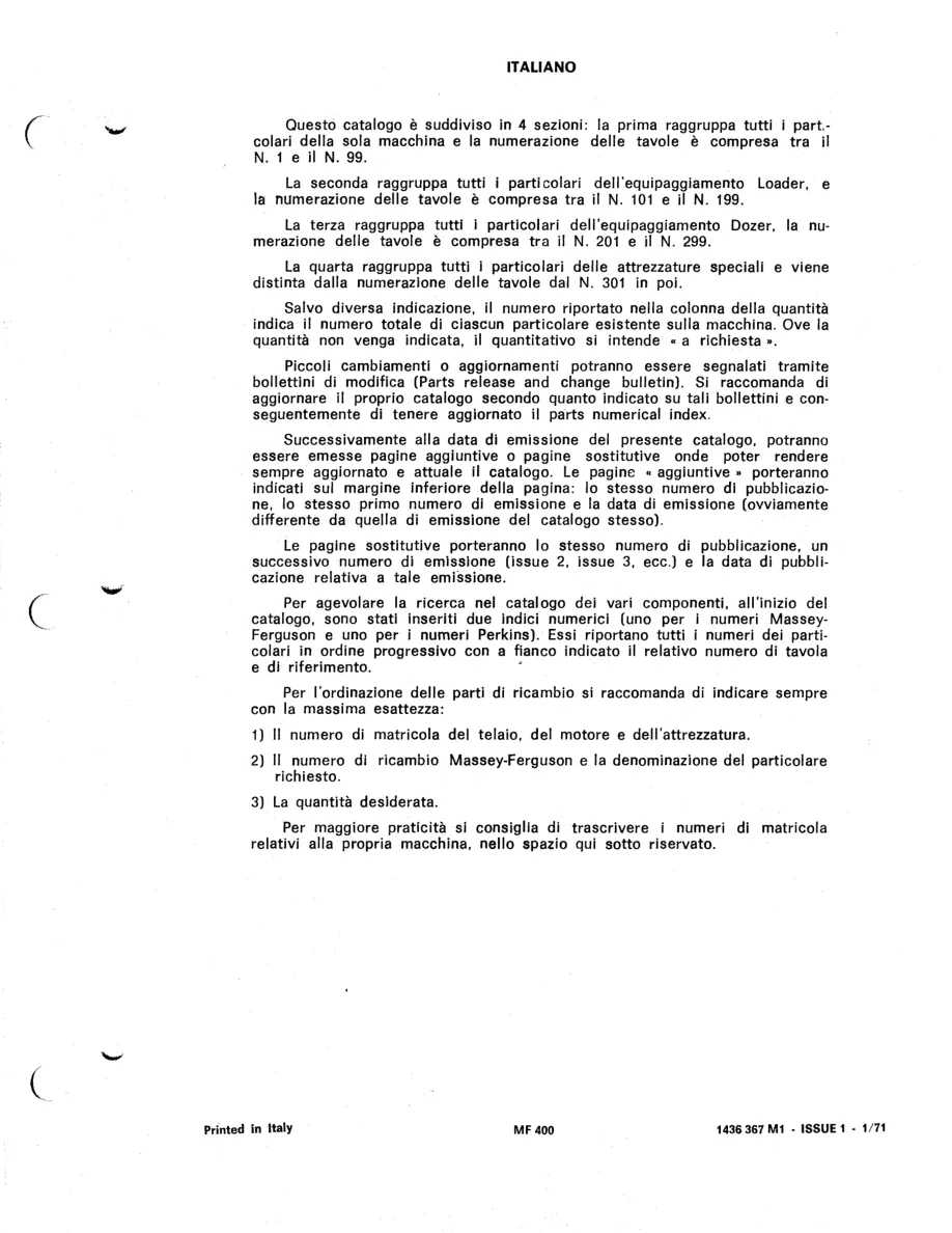Massey Ferguson MF400 Tractor Loader-Dozer Parts Manual preview page 5