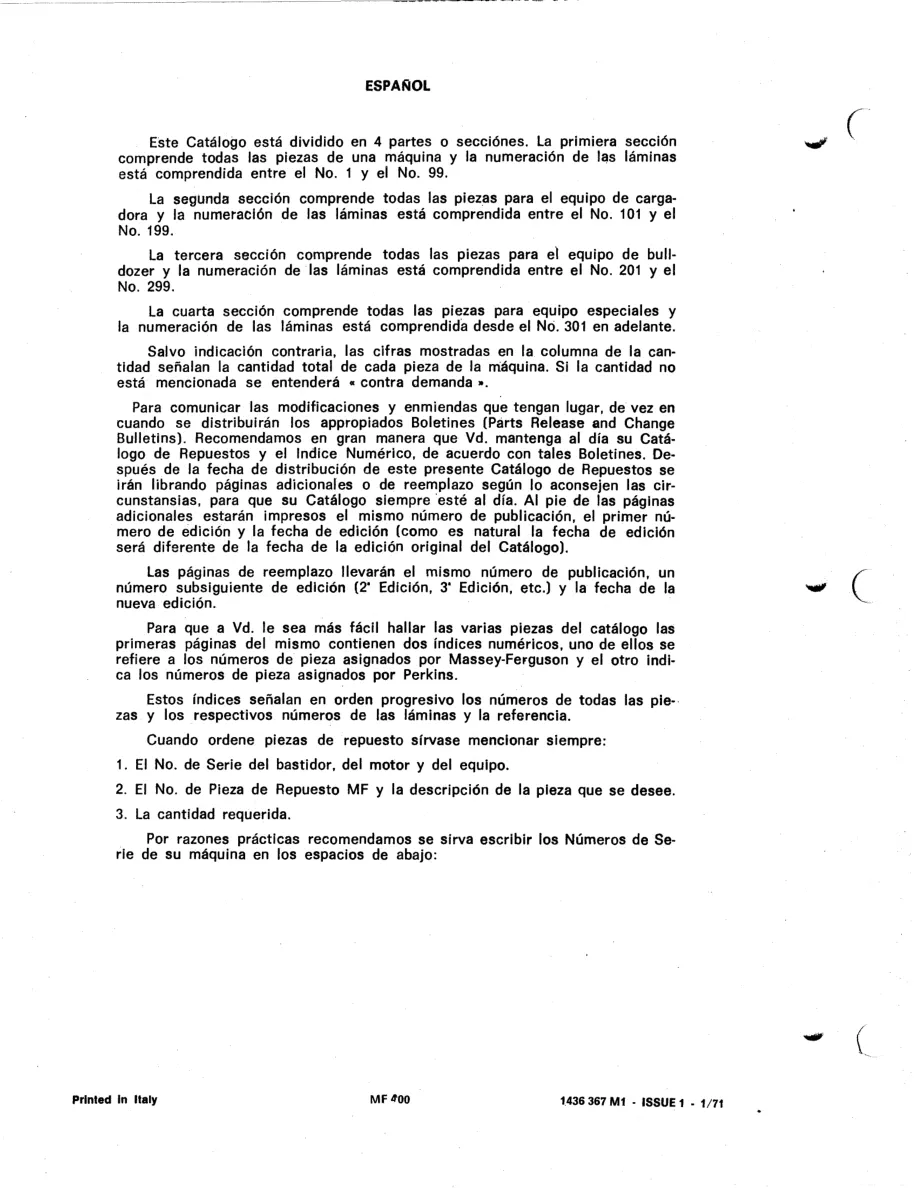 Massey Ferguson MF400 Tractor Loader-Dozer Parts Manual preview page 6
