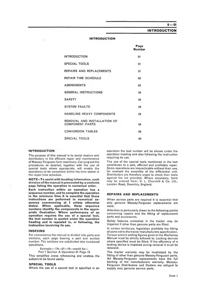 Massey Ferguson MF675 MF690 MF698 Tractor Service & Repair Manual preview page 3