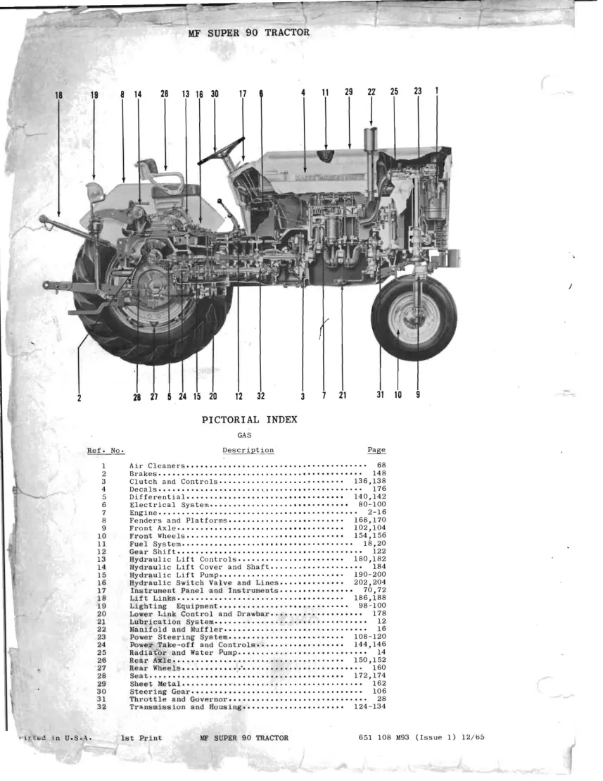 Massey Ferguson Super 90 Tractor Parts Manual preview page 4