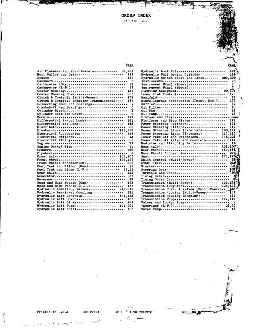 Massey Ferguson Super 90 Tractor Parts Manual preview page 5