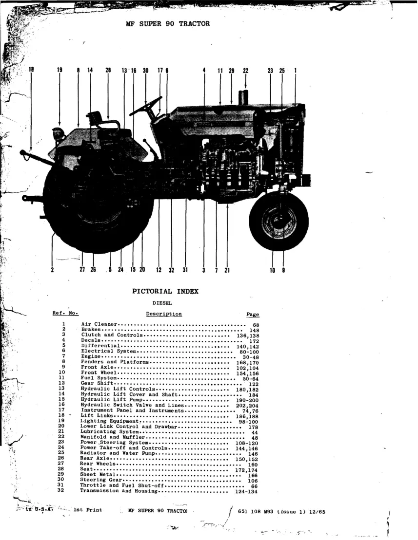 Massey Ferguson Super 90 Tractor Parts Manual preview page 6
