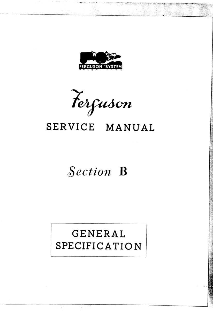 Massey Ferguson TE-A20 TE-D20 Tractor Service & Repair Manual preview page 4