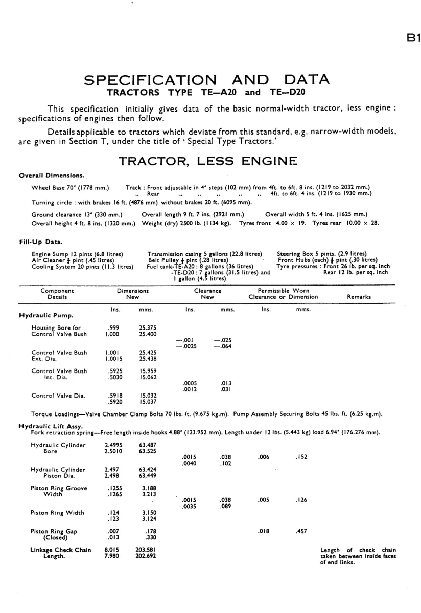 Massey Ferguson TE-A20 TE-D20 Tractor Service & Repair Manual preview page 5