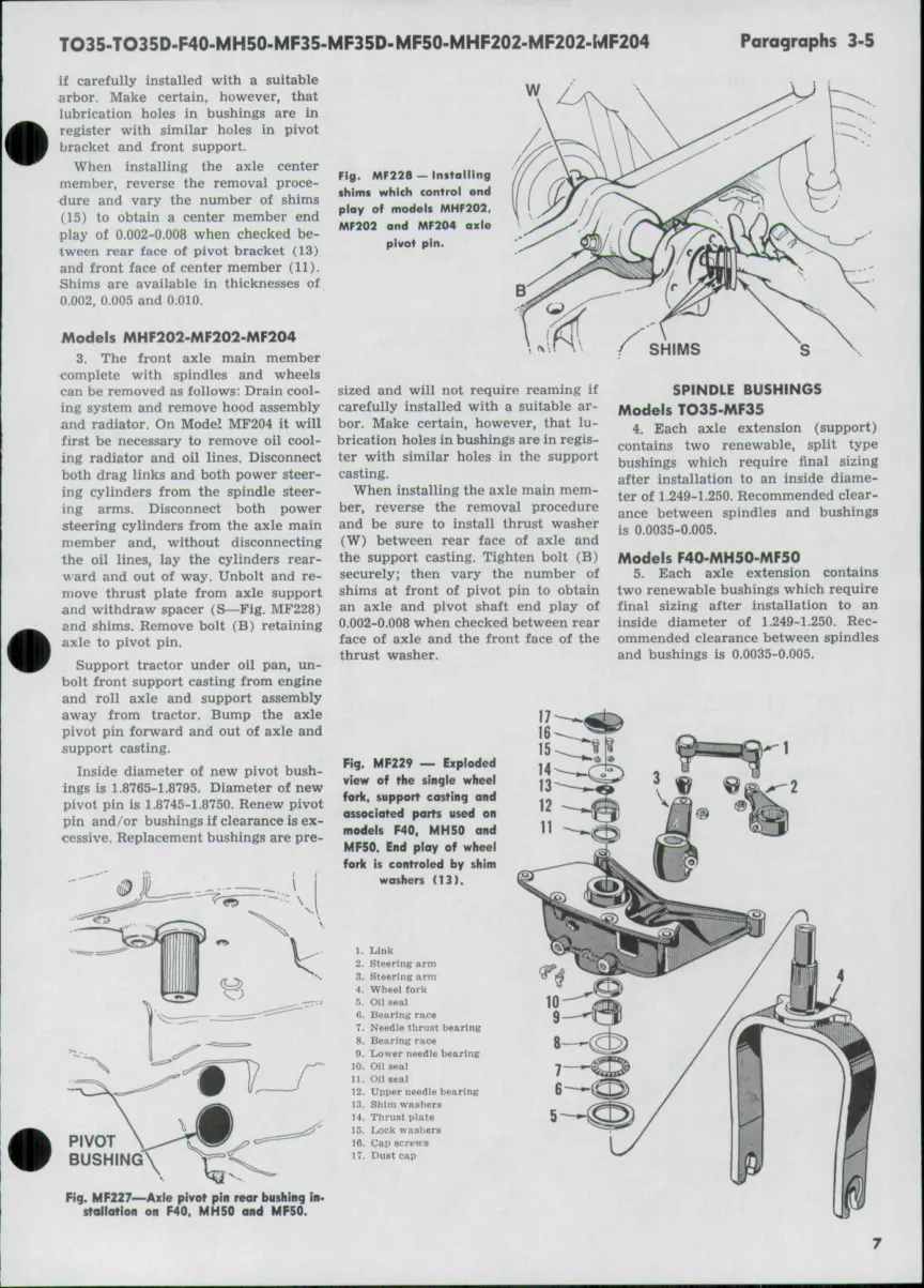 Massey Ferguson TO35/MF35/F40/MH50/MF50/MHF202/MF202/MF204 Tractors Service & Repair Manual preview page 5