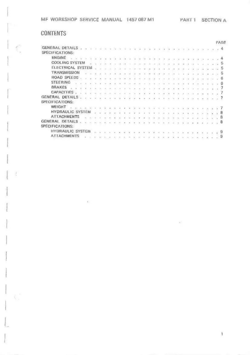Massey Ferguson Tractor MF50B MF 50B Series Service & Repair Manual preview page 3