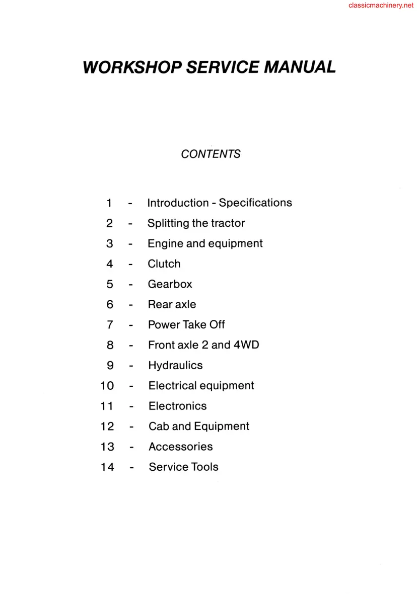 Massey Ferguson Tractor Service & Repair Manual preview page 1