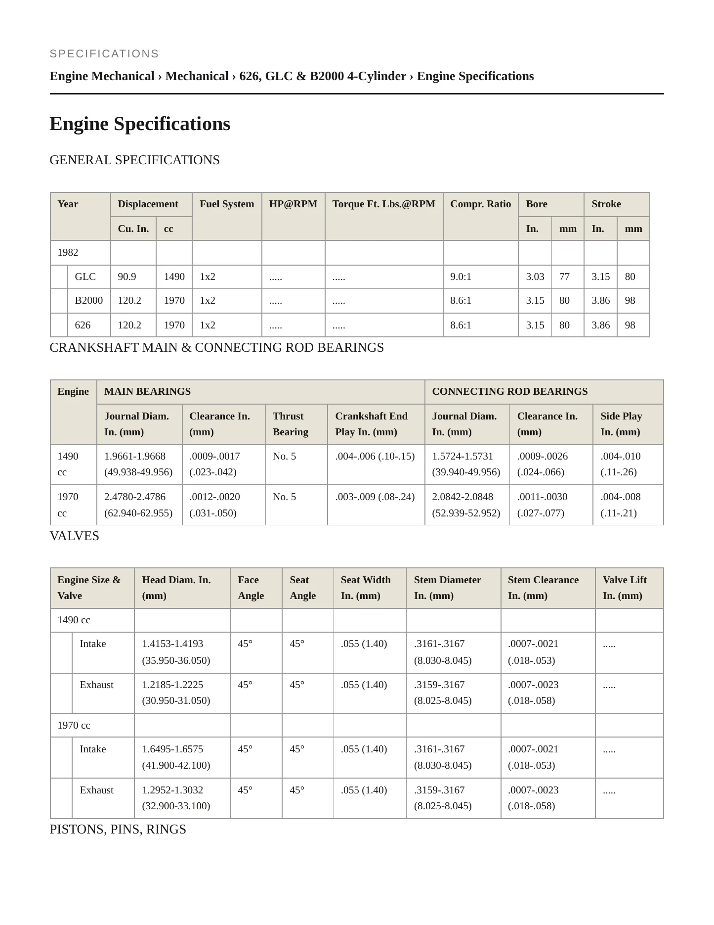 1982 Mazda B2000 Service and Repair Manual preview page 2