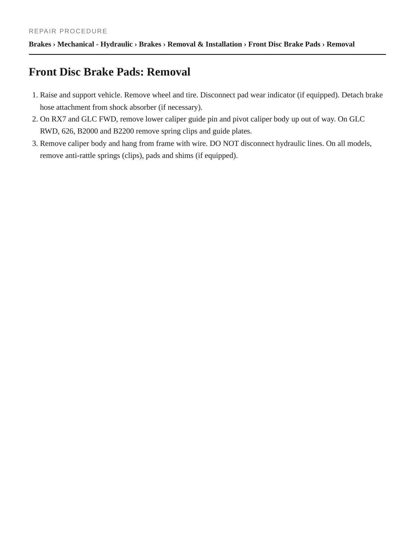 1982 Mazda B2200 Service and Repair Manual preview page 4