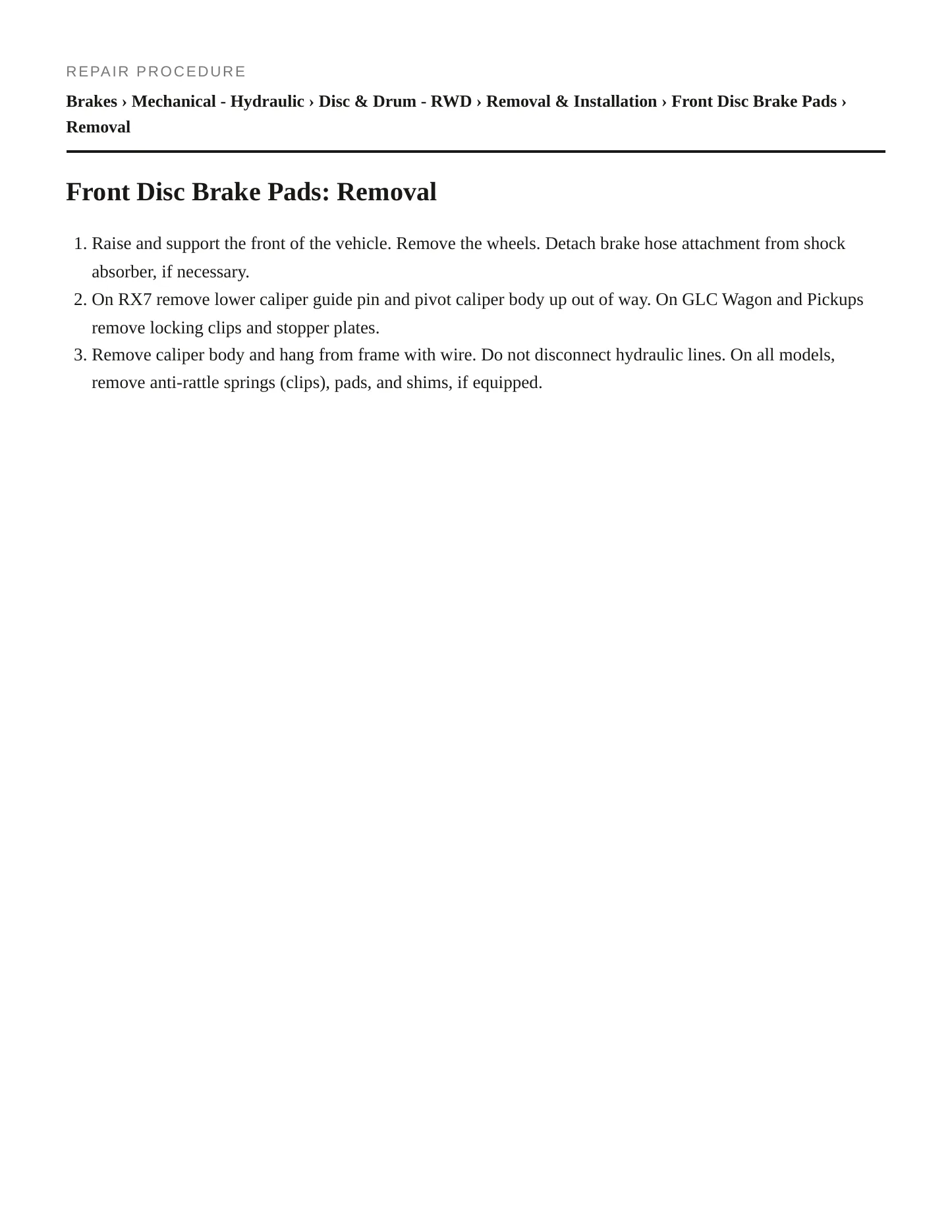 1983 Mazda B2000 Service and Repair Manual preview page 3