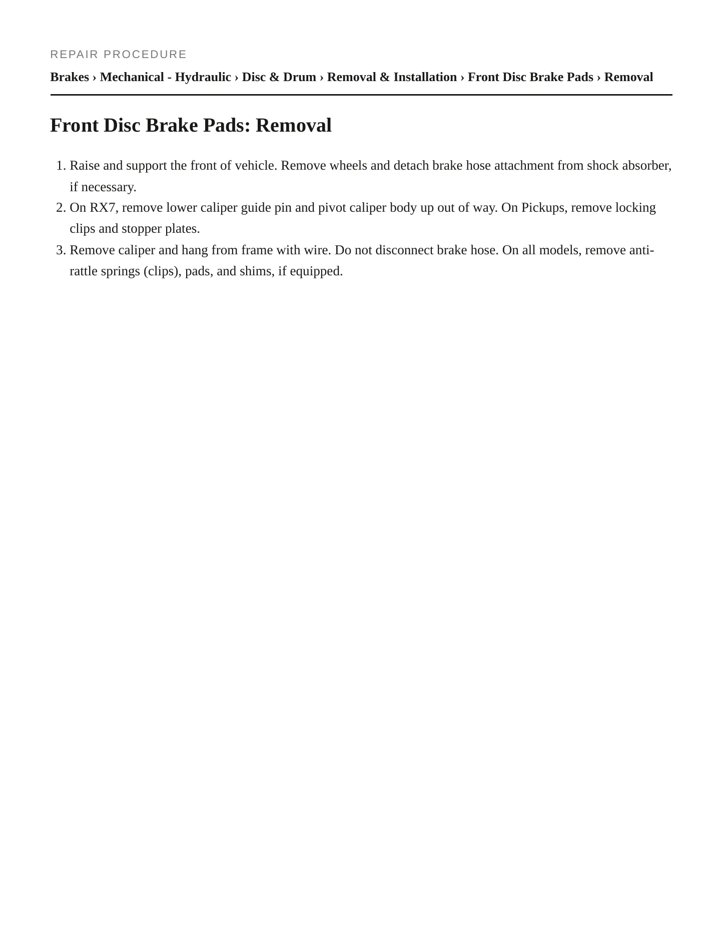 1984 Mazda B2000 Service and Repair Manual preview page 3