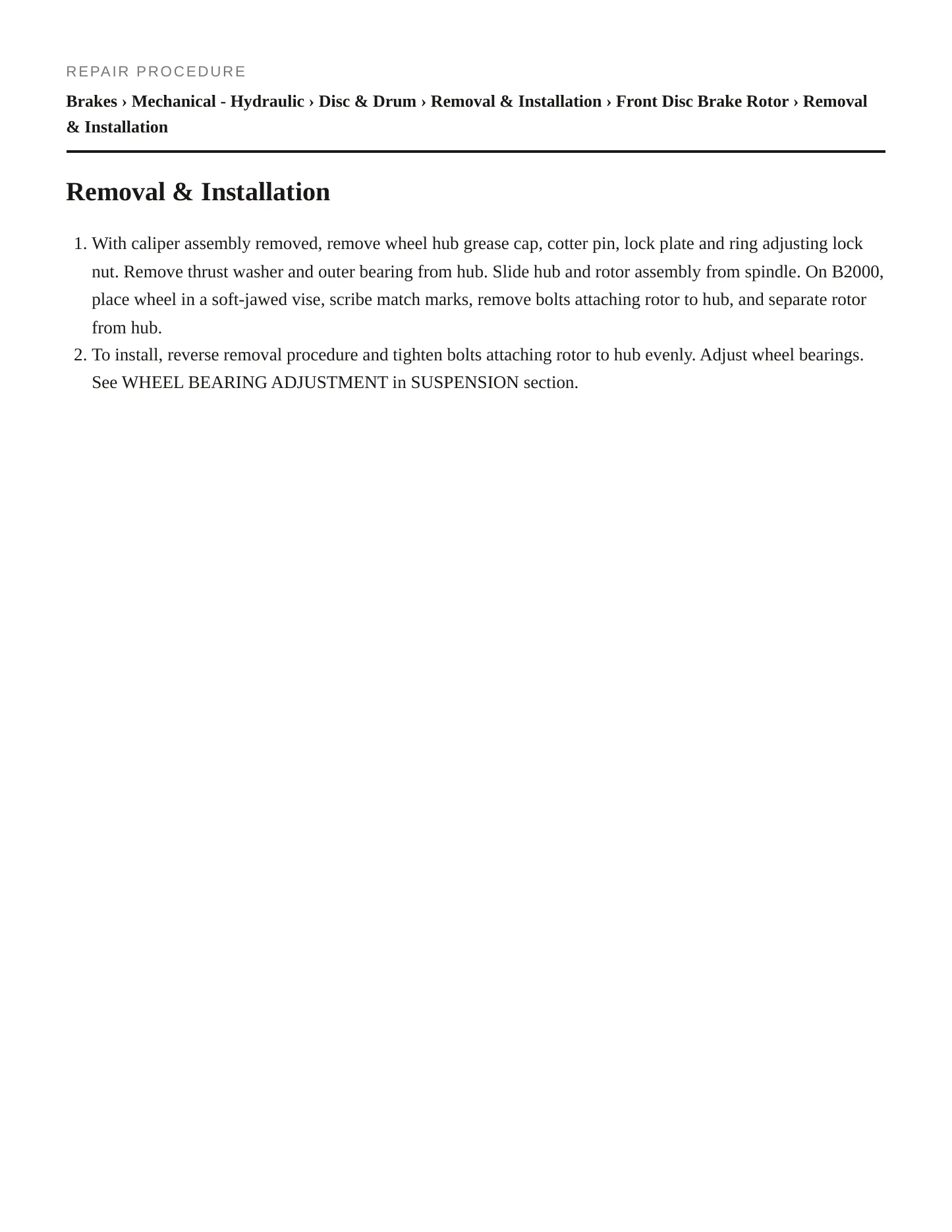 1986 Mazda B2000 service manual page 3