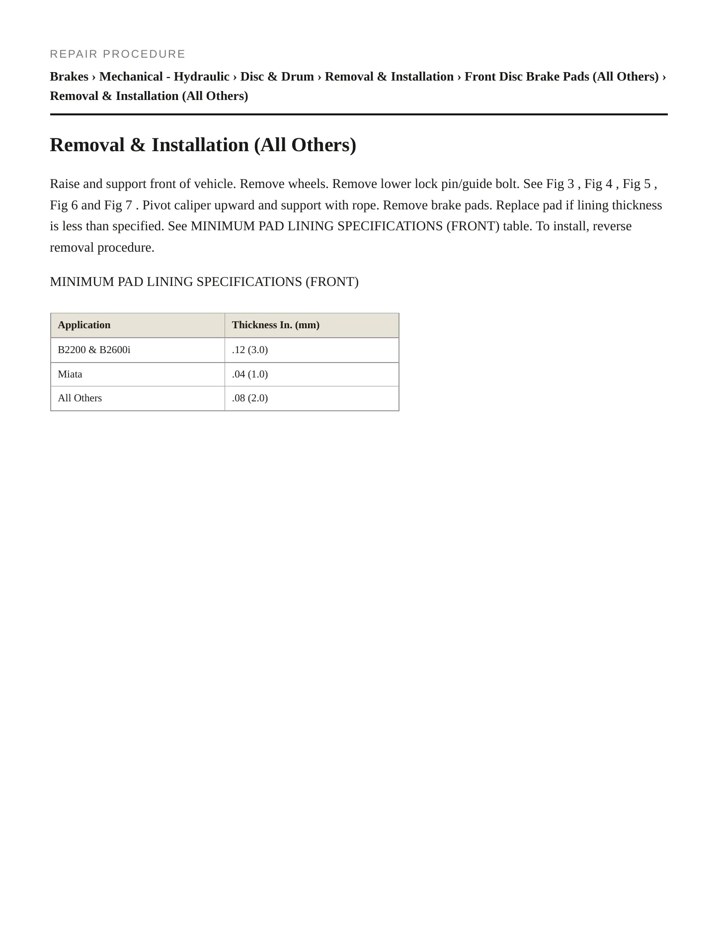 1990 Mazda B2600 Service and Repair Manual preview page 4