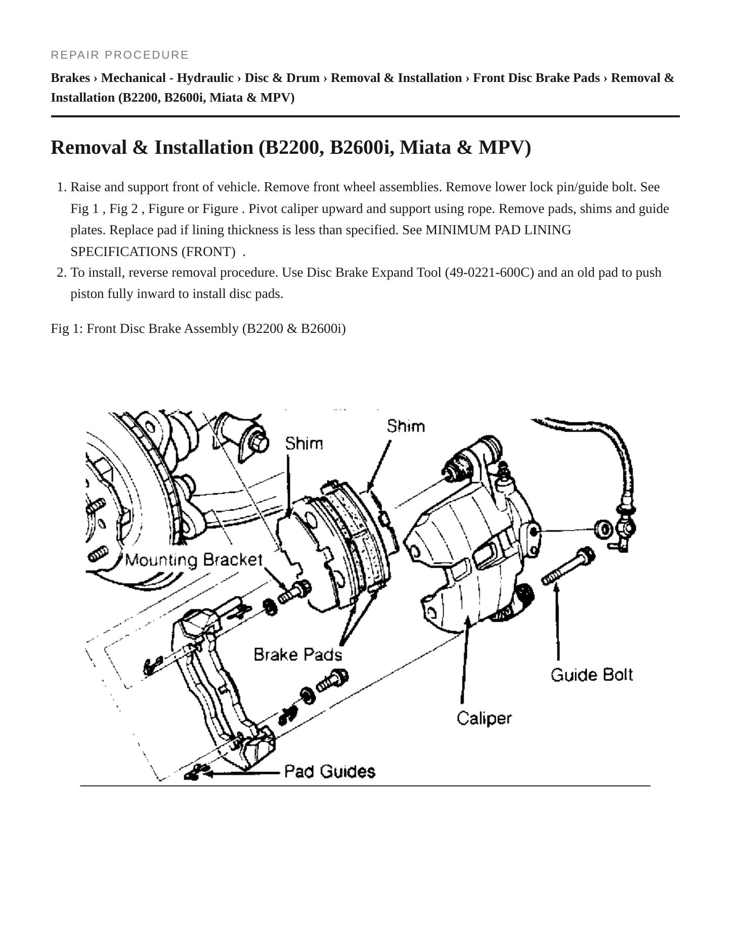 1992 Mazda B2200 Service and Repair Manual preview page 3