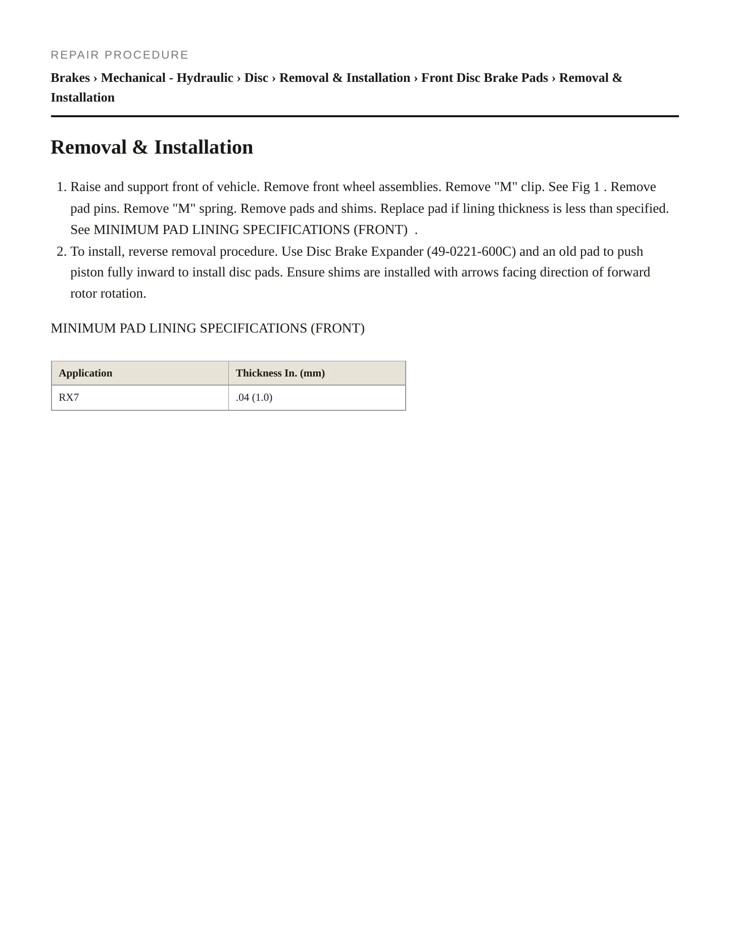 1995 Mazda RX-7 Service and Repair Manual preview page 4