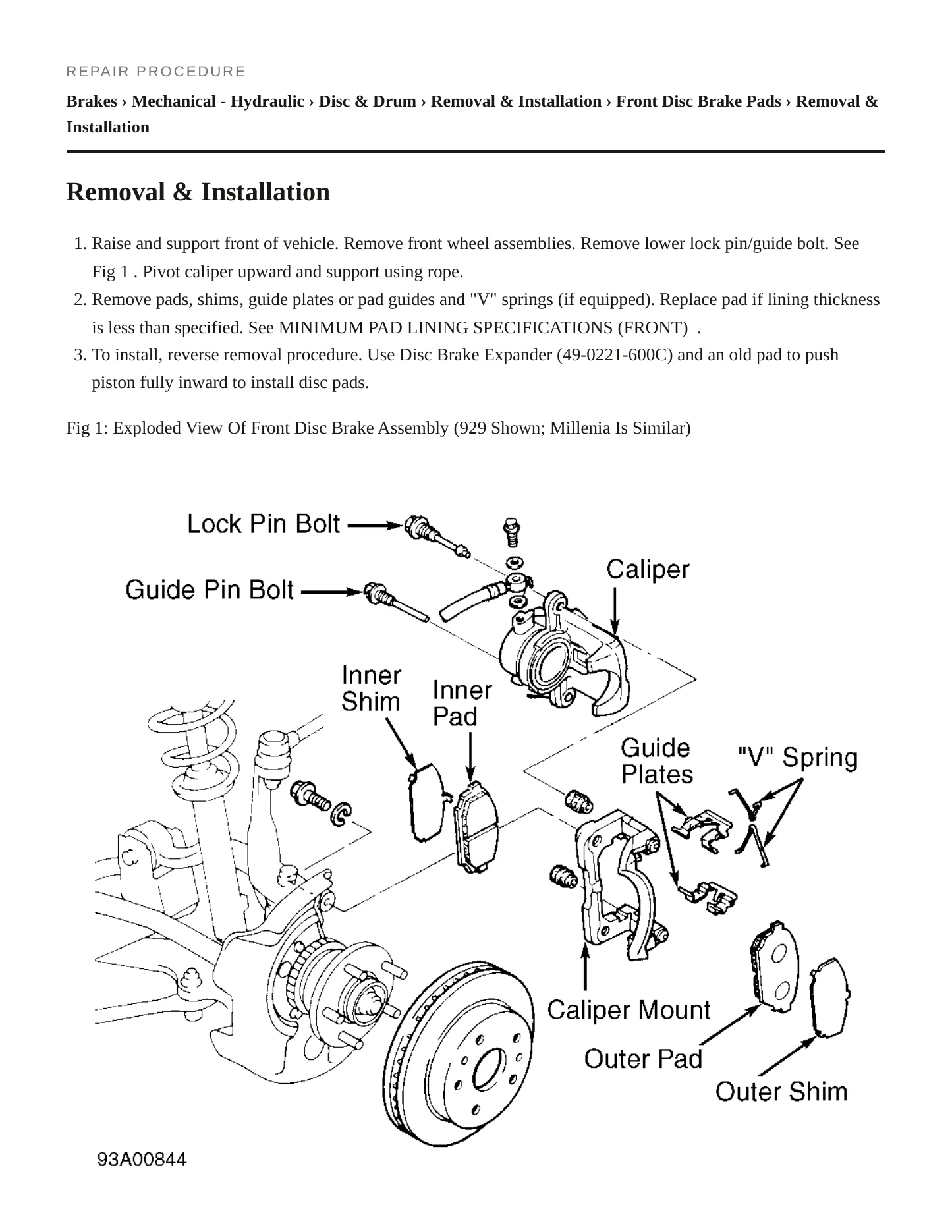 1996 Mazda Millenia Service and Repair Manual preview page 5