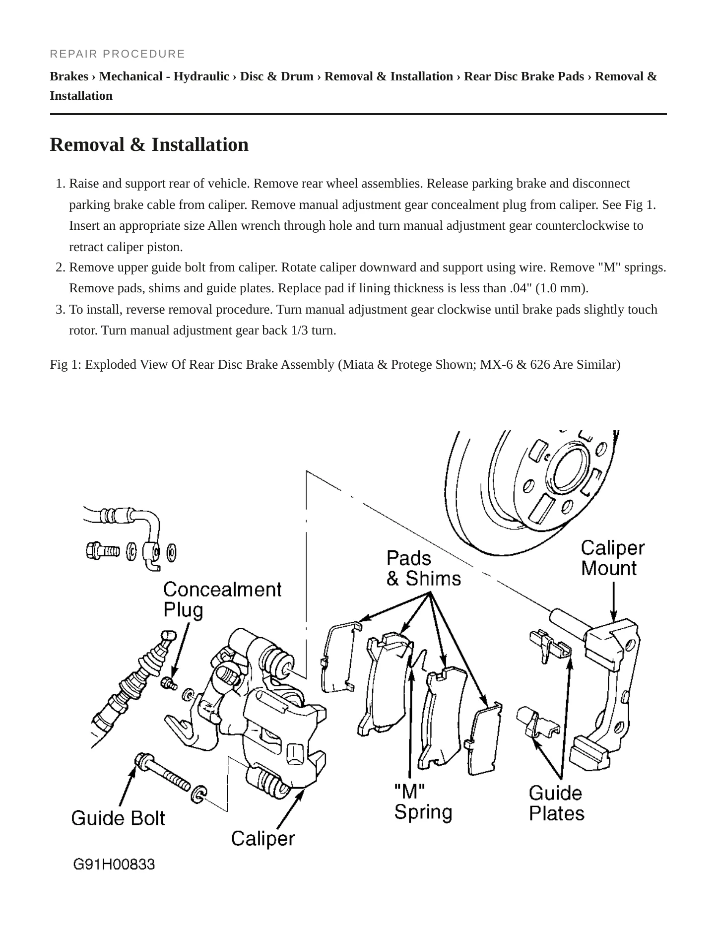 1996 Mazda MX-3 Service and Repair Manual preview page 5