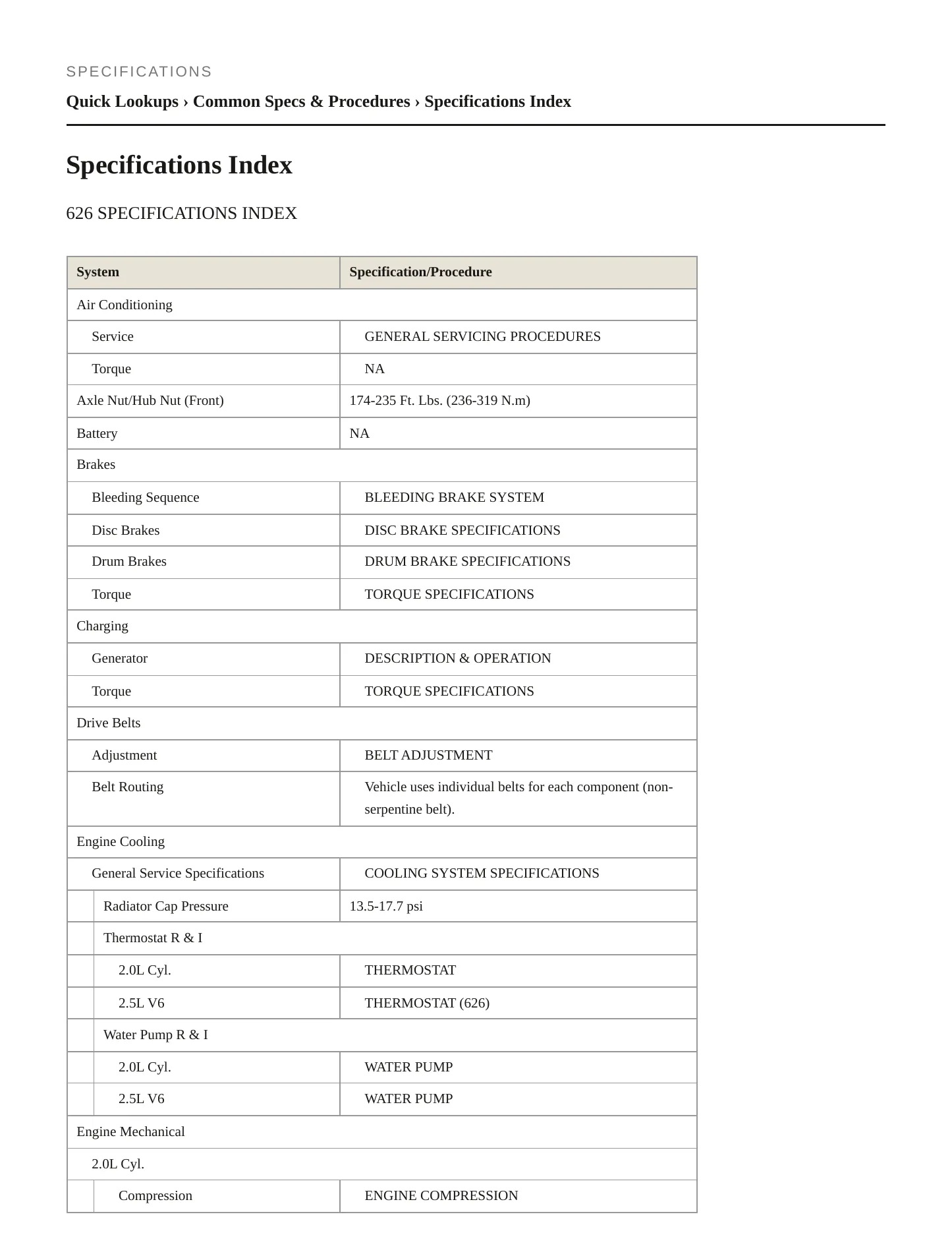 2001 Mazda 626 Service and Repair Manual preview page 2