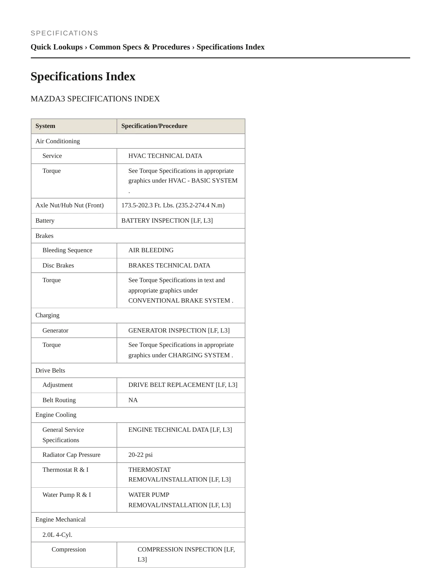 2006 Mazda 3 Service and Repair Manual preview page 2