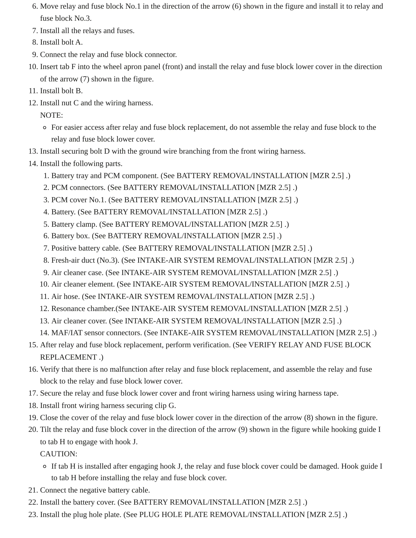2012 Mazda 5 Service and Repair Manual preview page 7