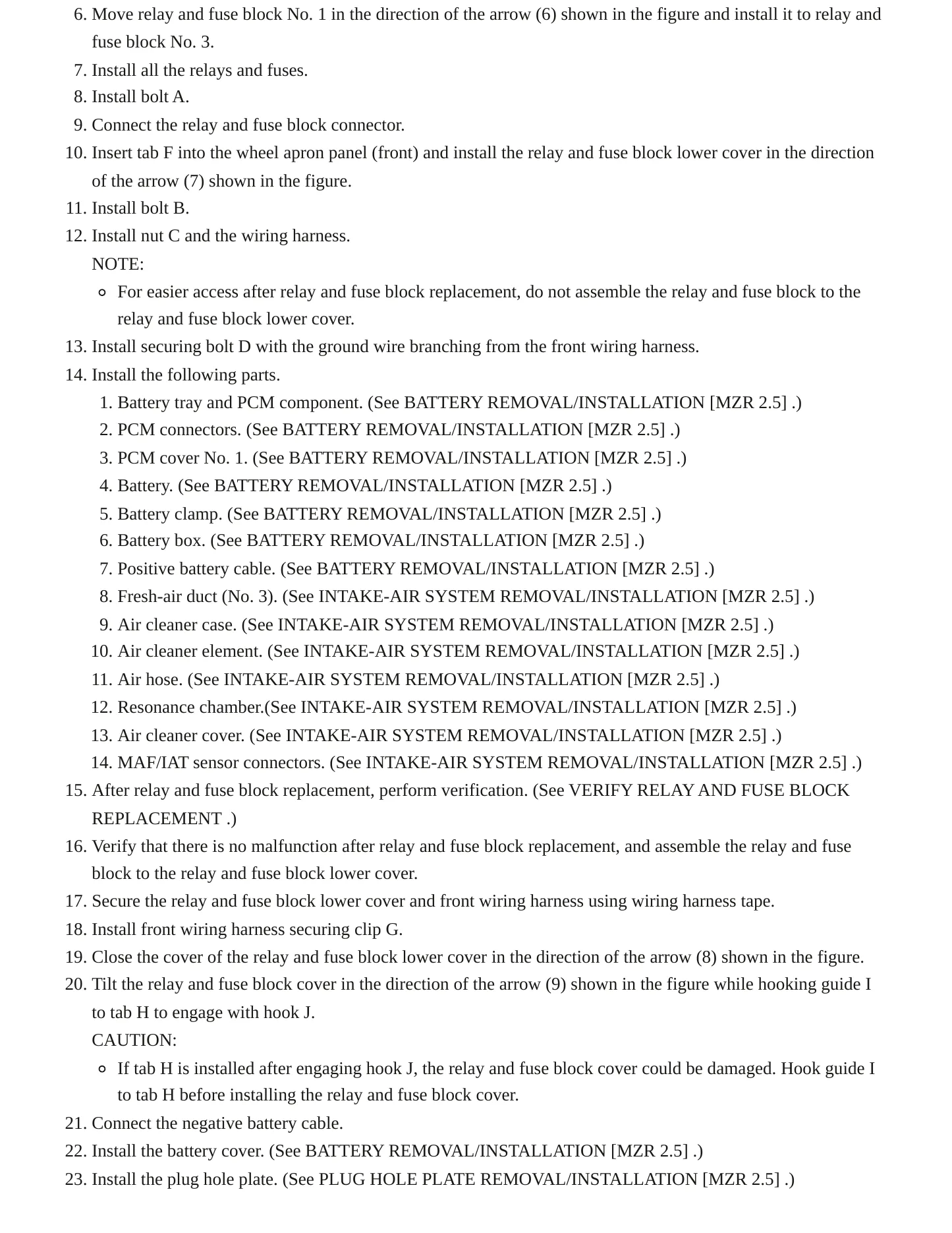 2013 Mazda 5 Service and Repair Manual preview page 7