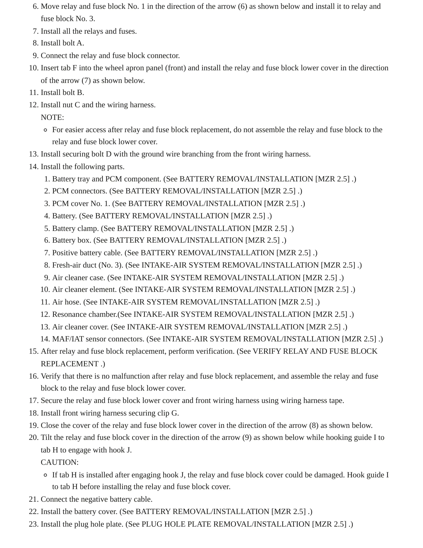 2014 Mazda 5 Service and Repair Manual preview page 8