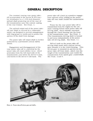 Mccormick Blue Ribbon IH B275 Tractor Power Take-off Service & Repair Manual preview page 4