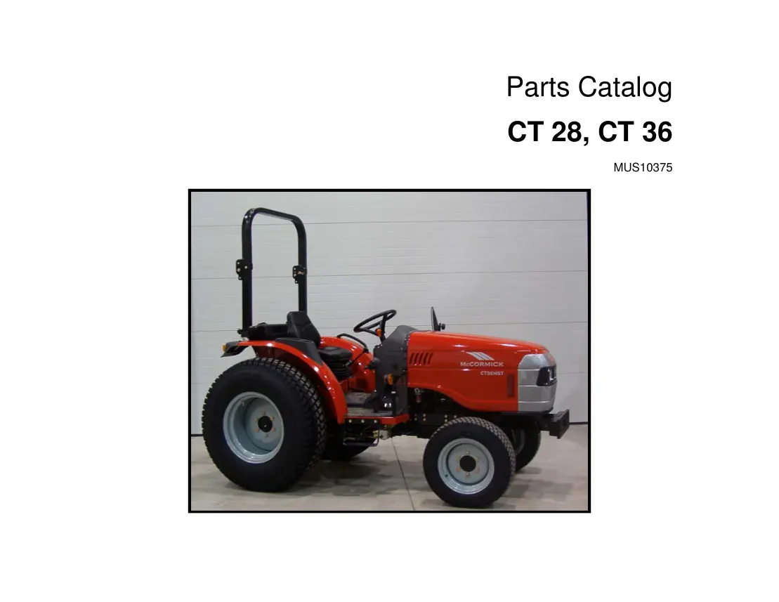 Mccormick CT Series CT28 CT36 Tractor Service & Repair Manual preview page 1