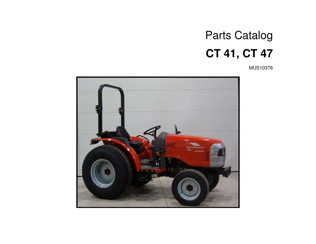 Mccormick CT41 CT47 CT Series Tractor Service & Repair Manual preview page 1