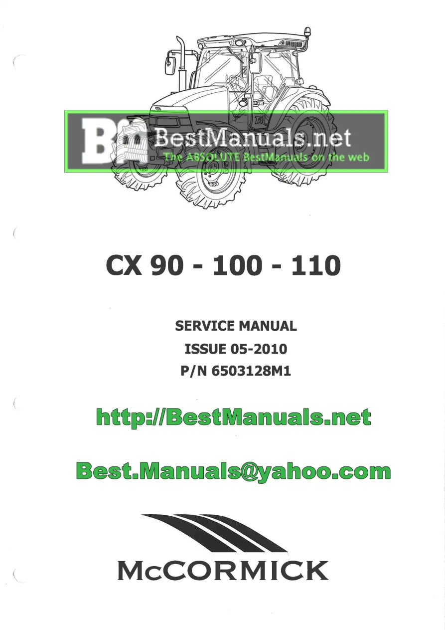 Mccormick CX Series Tractors (CX50 CX60 CX70 CX80 CX90 CX100) Service & Repair Manual preview page 3