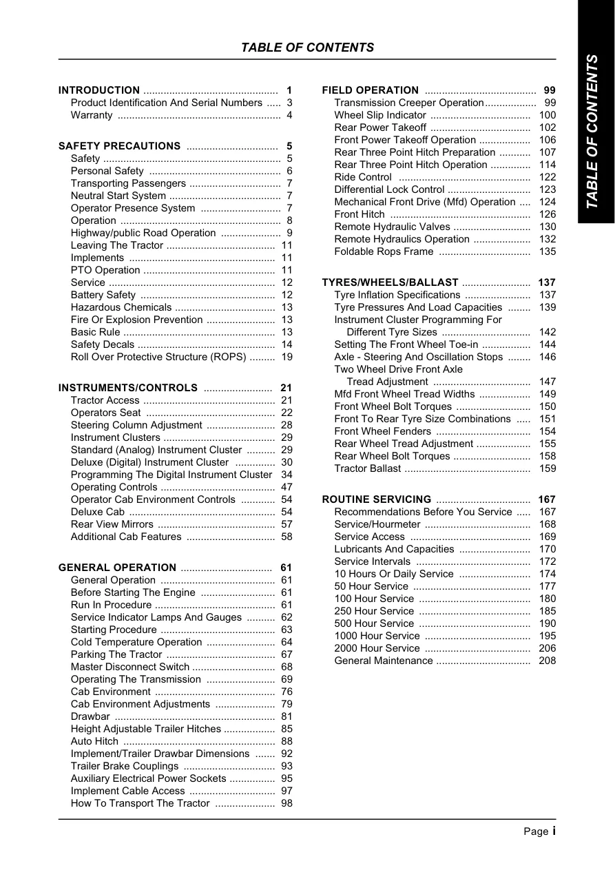 Mccormick CX75/CX85/CX95/CX105 Tractors Operator's Manual preview page 4