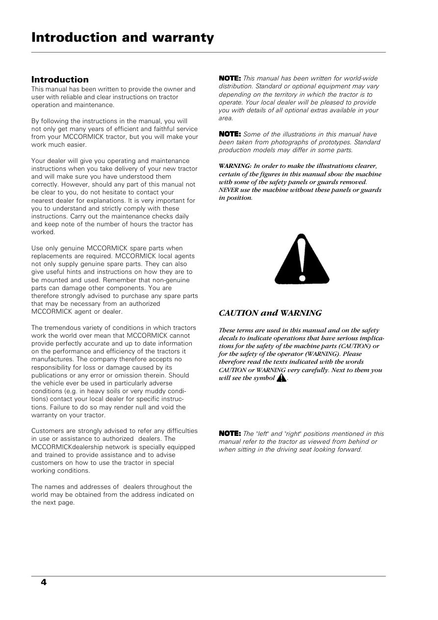 Mccormick GM40 GM45 GM50 Tractor Operation Service & Repair Manual preview page 4