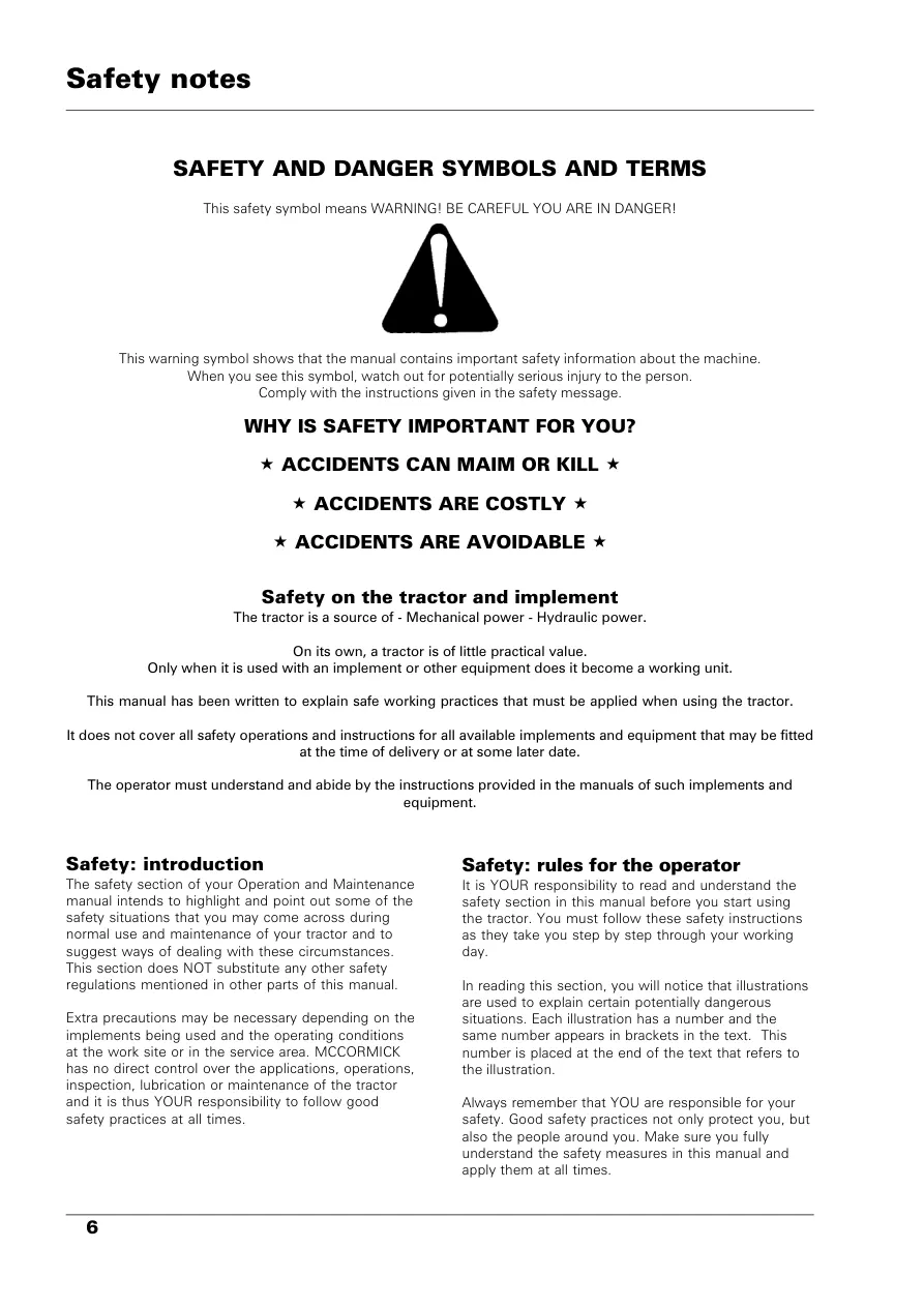 Mccormick GM40 GM45 GM50 Tractor Operation Service & Repair Manual preview page 6