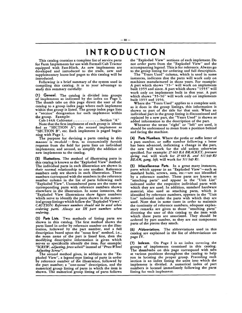 Mccormick IH Farm Implements for Farmall Cub Tractor Parts Manual preview page 5