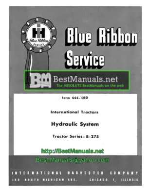 Mccormick IH Tractors B-275 Tractor Hydraulic System Service & Repair Manual preview page 1