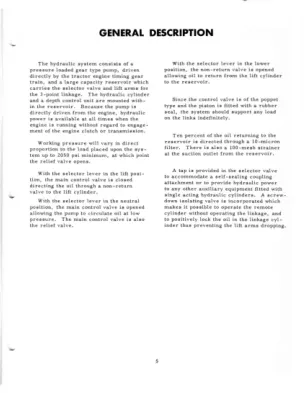 Mccormick IH Tractors B-275 Tractor Hydraulic System Service & Repair Manual preview page 5