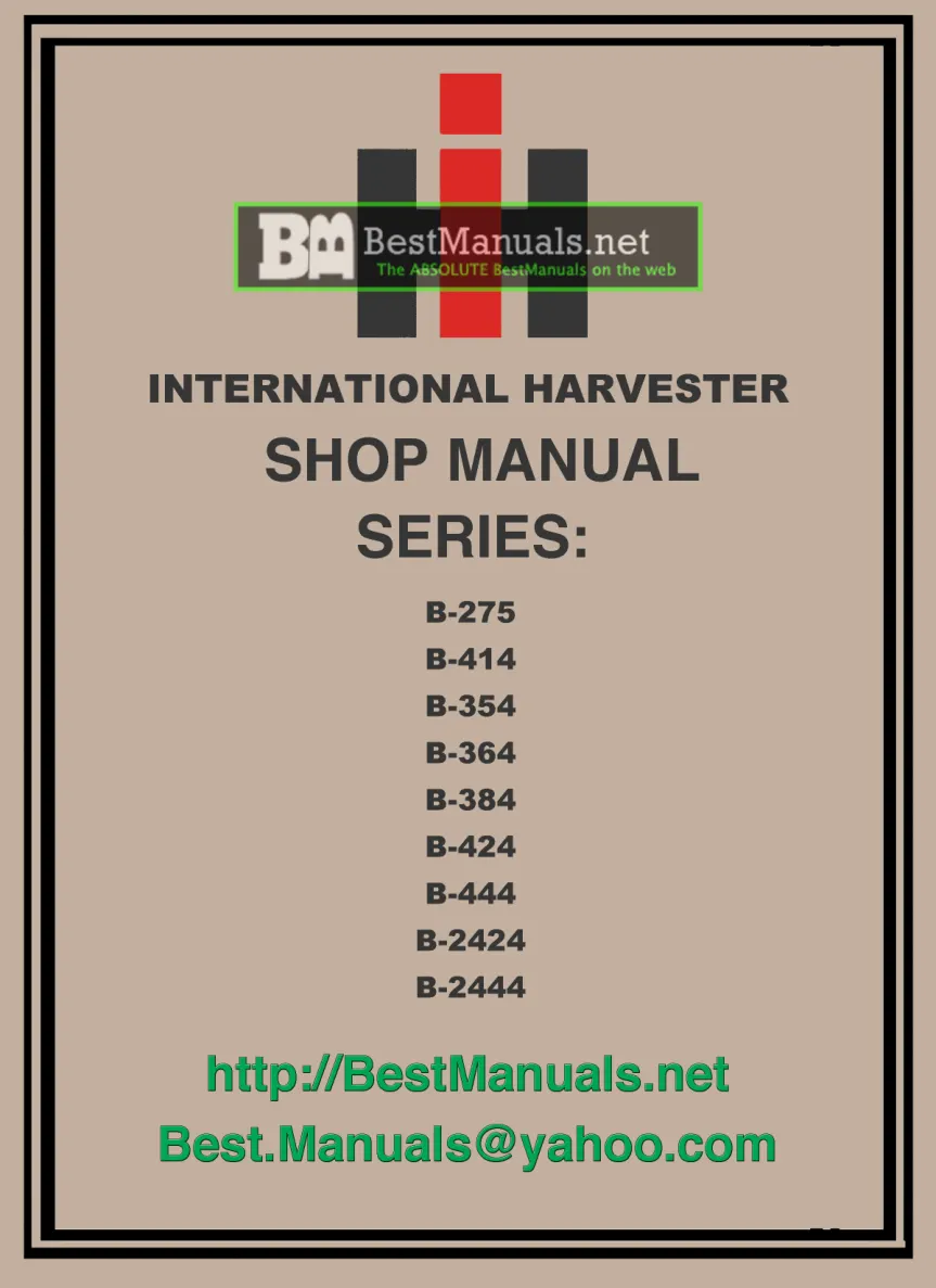 Mccormick International Harvester B-275 Tractor Service & Repair Manual preview page 1