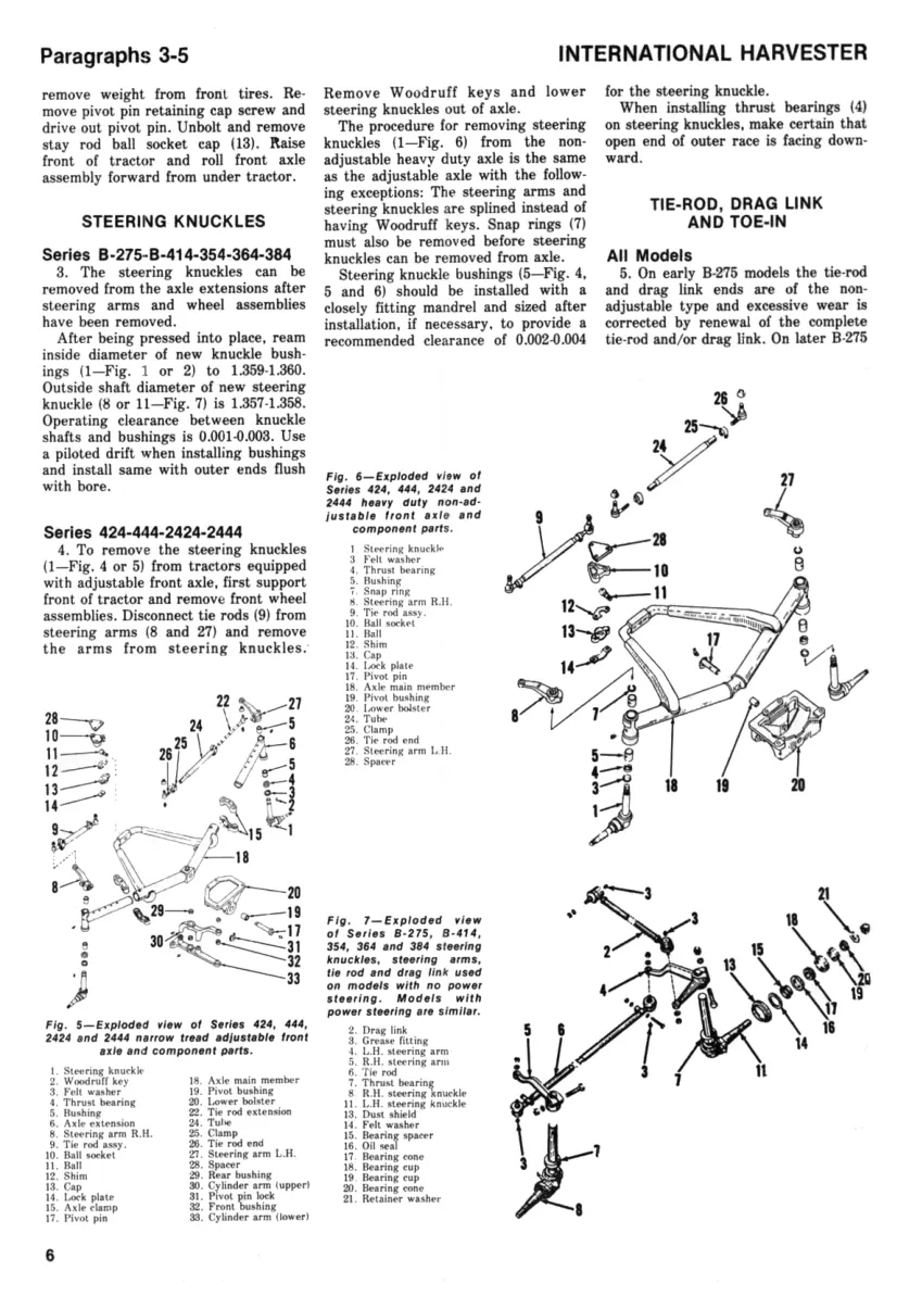 Mccormick International Harvester B-275 Tractor Service & Repair Manual preview page 6
