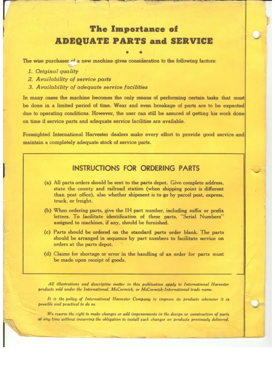 Mccormick International Harvester B250 B275 Parts Manual preview page 2