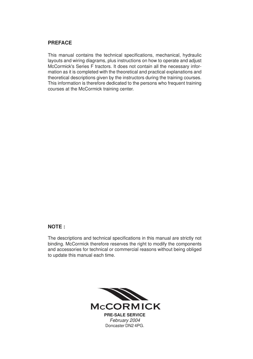 Mccormick Landini Series F 60 70 80 75 85 95 105 GE-XL Tractor Service & Repair Manual preview page 2