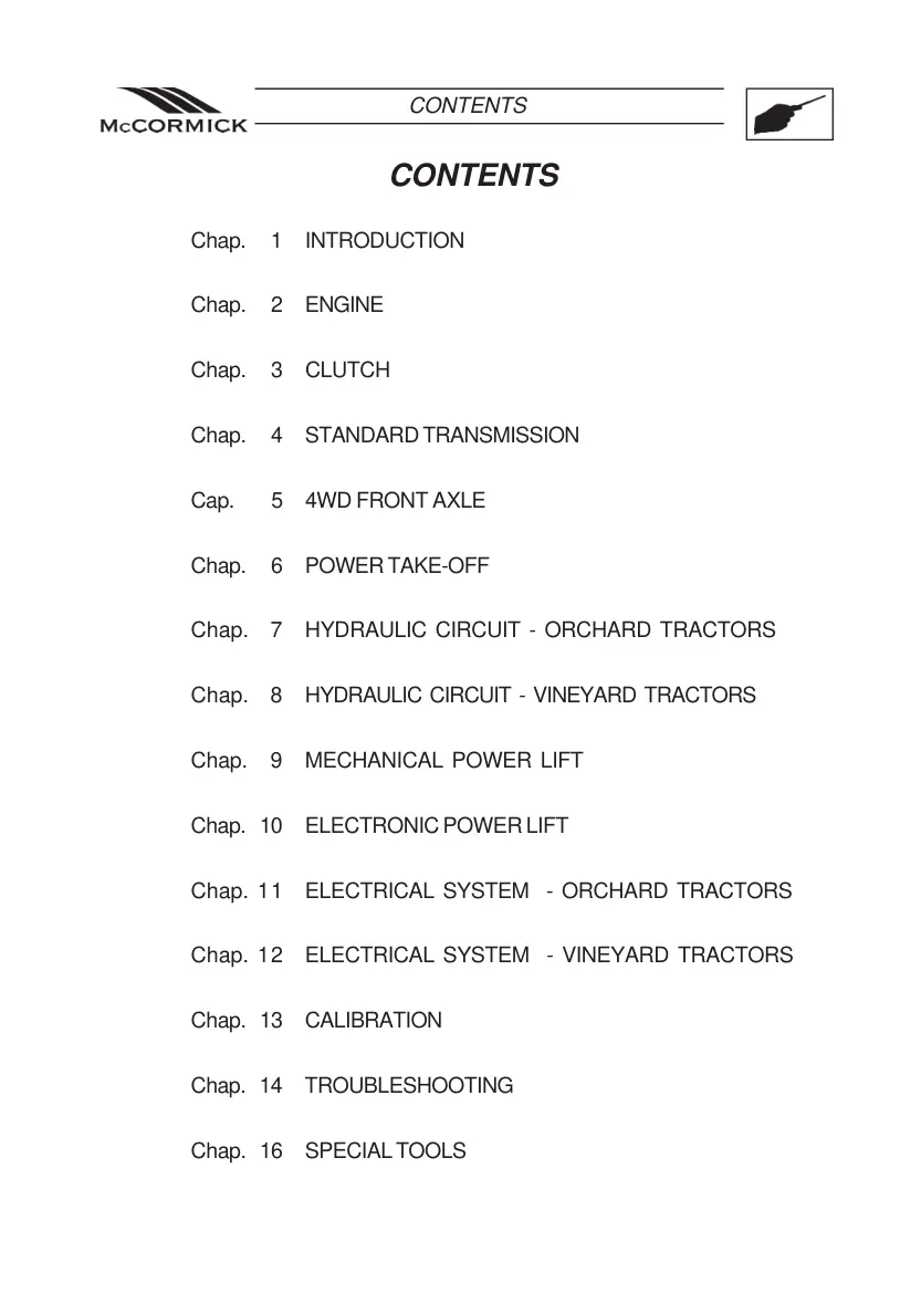 Mccormick Landini Series F 60 70 80 75 85 95 105 GE-XL Tractor Service & Repair Manual preview page 3