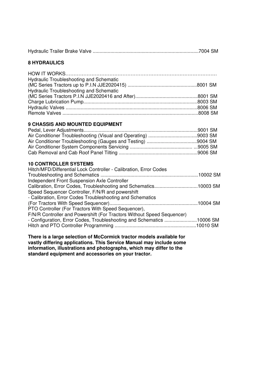 Mccormick MC Series Tractor Service & Repair Manual preview page 2