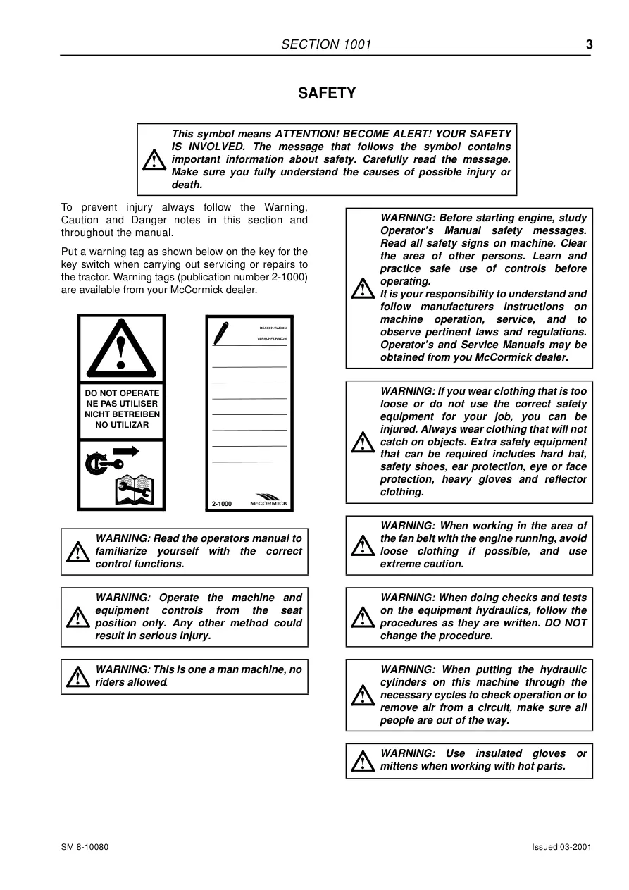 Mccormick MC80 MC90 MC100 MC115 Tractor Service & Repair Manual preview page 5