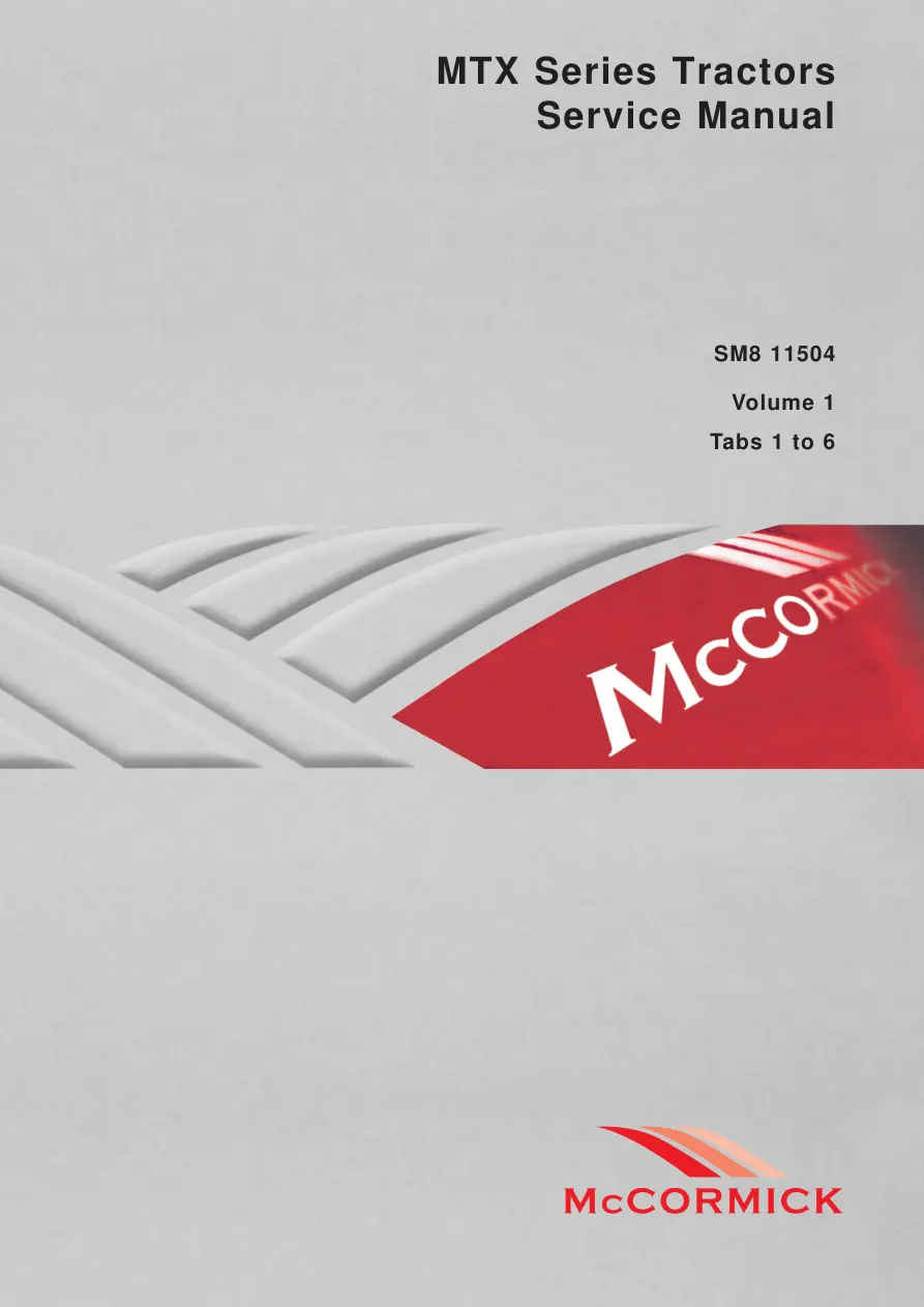 Mccormick MTX Series Tractor Service & Repair Manual preview page 1